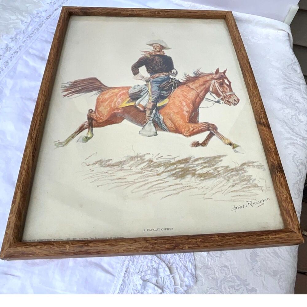 Vintage Lithograph A Cavalry Officer Frederic Remington one of several listed